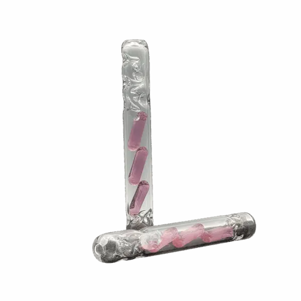 Glass Charlie Tinymight XL Cooling Stem Pink Lolipop