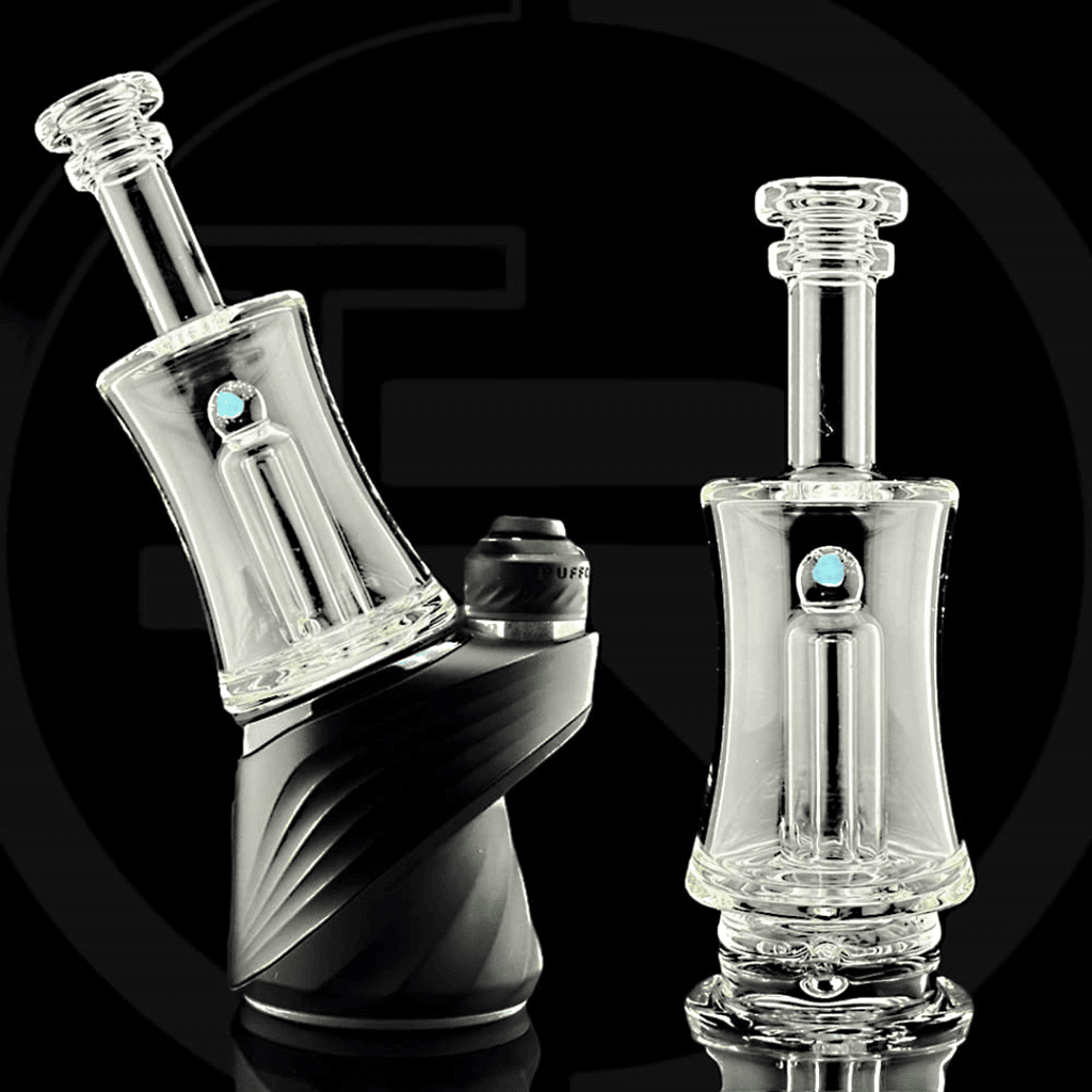 Iridescent Glass Clear Encased Opal Puffco Peak Attachment