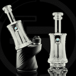 Iridescent Glass Clear Encased Opal Puffco Peak Attachment