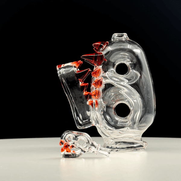 Enuff Glass Dino Peak Attachment Clear Pomegranate Teeth